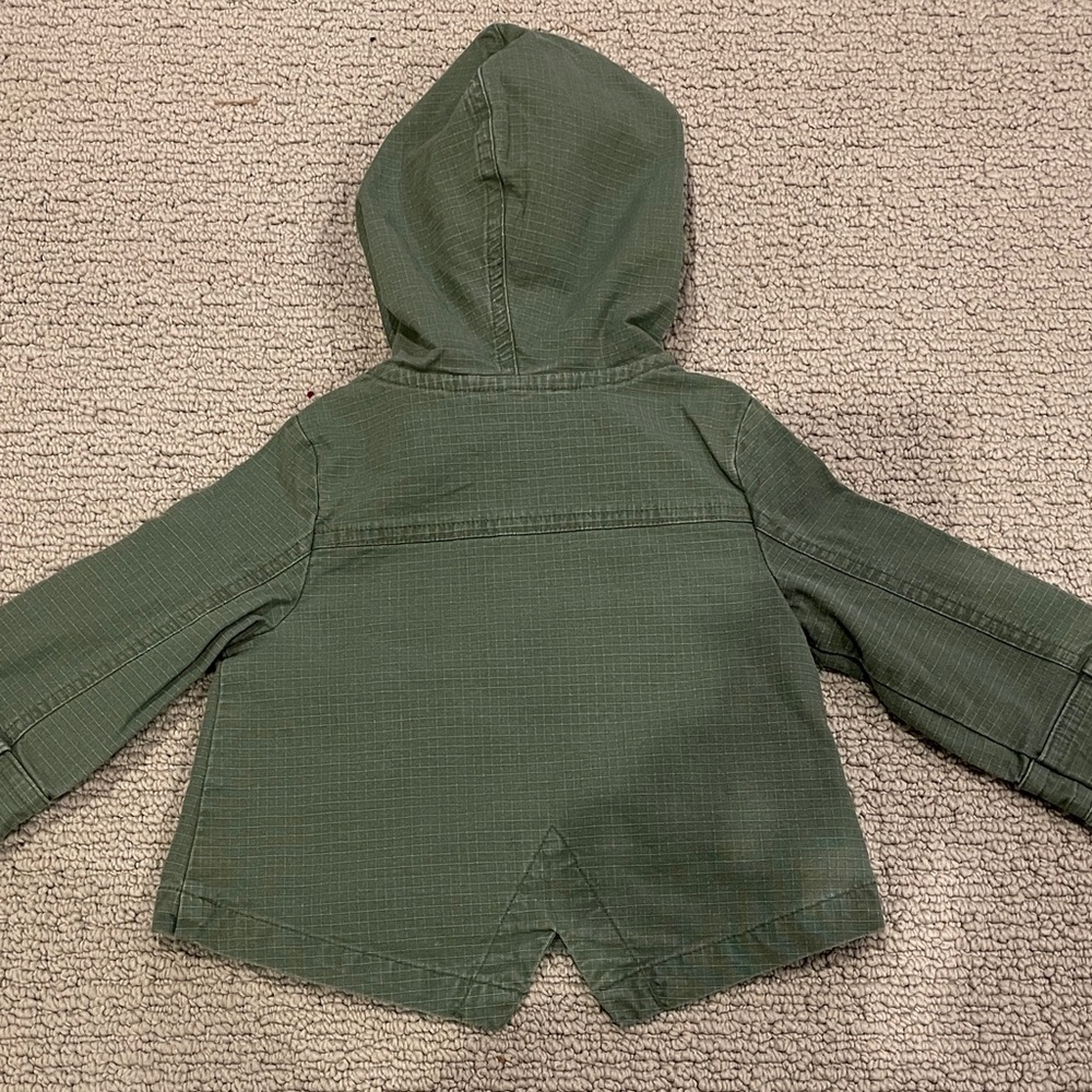 OshKosh B'gosh unisex Green Hooded coat with patterned inside - Picture 6 of 7